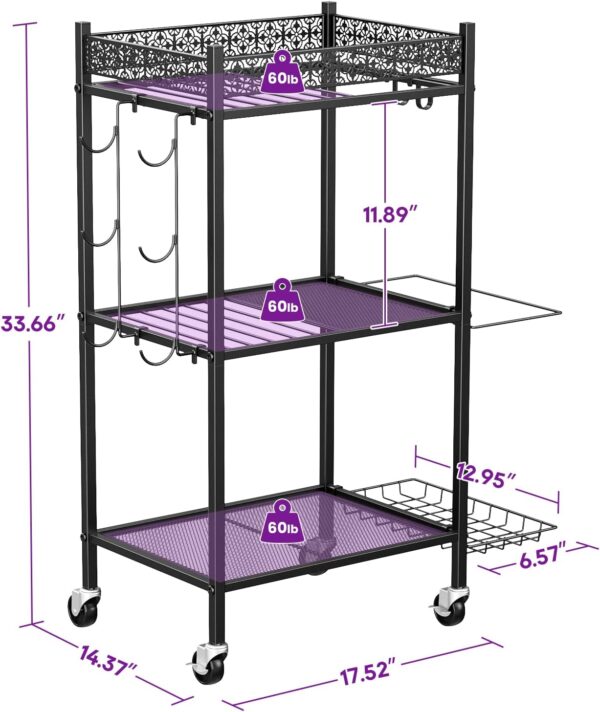 Yoga Mat Storage Rack, Home Gym Storage Rack Yoga Mat Holder, VOPEAK Workout Storage for Yoga Mat, Foam Roller, Gym Organizer Gym Equipment Storage for Home Exercise and Fitness Gear (Metal) - Image 5