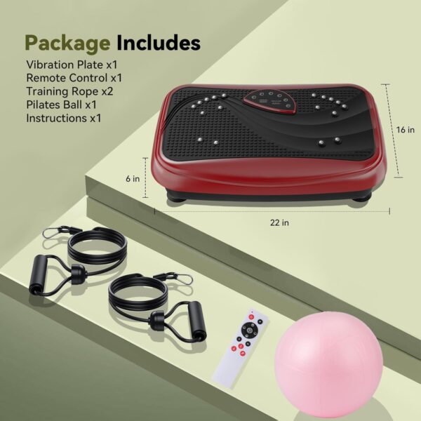 UCIN Vibration Plate Exercise Machine, Vibration Plate for Lymphatic Drainage, 10 Preset Mode & Manual Mode Vibration Plate for Weight Loss, Home Gym Exercise Equipment w/Pilates Ball - Image 7