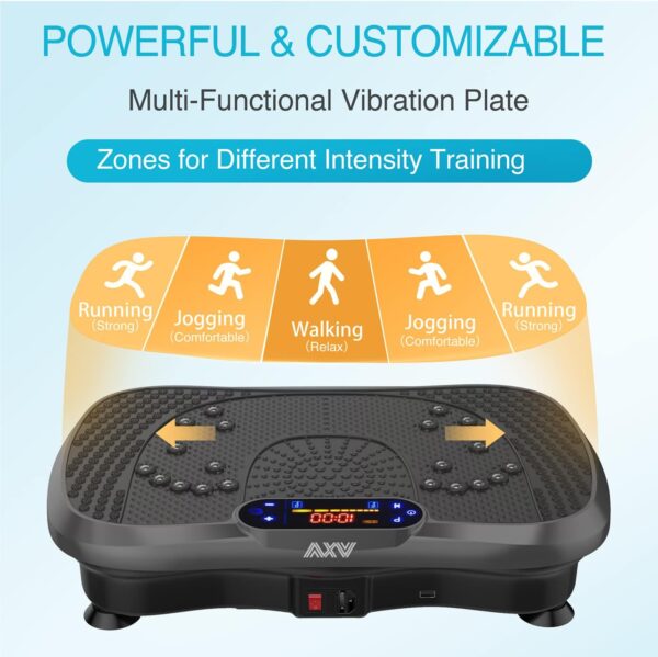 AXV Vibration Plate Fitness Platform Exercise Machine Vibrating Lymphatic Drainage Shaking Full Body Shaker Workout Vibrate Stand Shake Board Sport Gym for Weight Loss Fat Burner for Women Men - Image 3