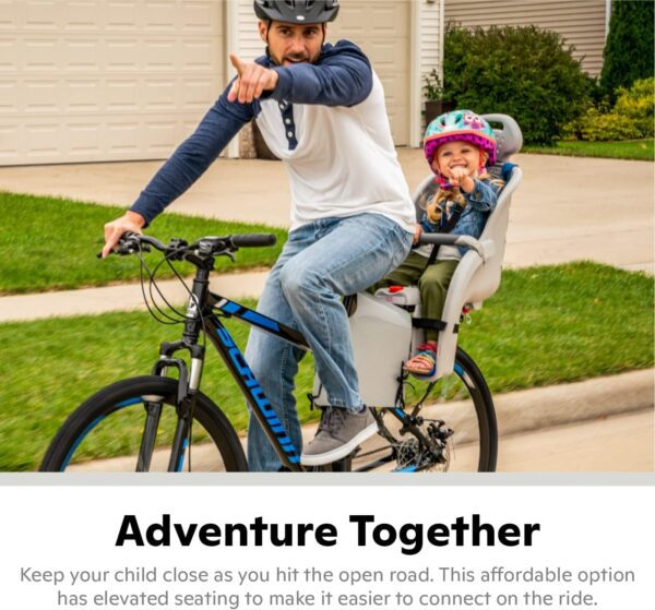 Schwinn Deluxe and Ovation Bike Child Carrier, Rear Mounted Bike Seat Compatible with Most Adult Bike, Seats One Child, Ages 1 Year and Up, Max. Weight 40 lbs., Baby Bike Seat - Image 4
