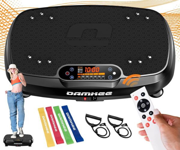 Vibration Plate Exercise Machine DamKee Vibration Plate for Lymphatic Drainage Vibration Plates for Weight Loss Workout Equipment Home Gym Full Body Vibrating Plate