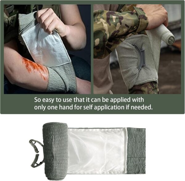 6" Israeli Style Emergency Bandage, Compression Trauma Wound Dressing, Medical Sterile Vacuum Sealed, Combat Tactical First Aid Kit IFAK Supplies, FSA HSA Eligible, 2 Count - Image 6
