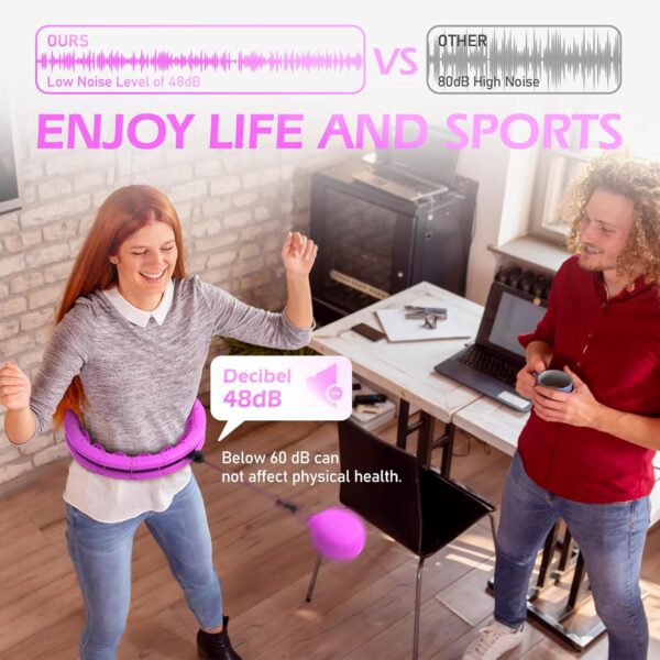 Weighted Hula Circle with 26 Links(56 Inch) for Adults Weight Loss, Infinity Fitness Hoop Plus Size, for Women Smart Exercise Equipment - Image 4