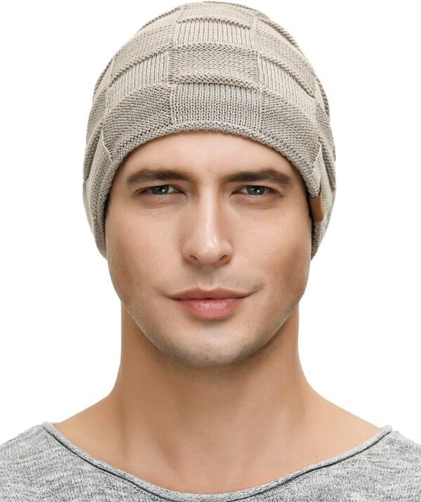 Vgogfly Slouchy Beanie for Men Winter Hats for Guys Cool Beanies Mens Lined Knit Warm Thick Skully Stocking Binie Hat - Image 4