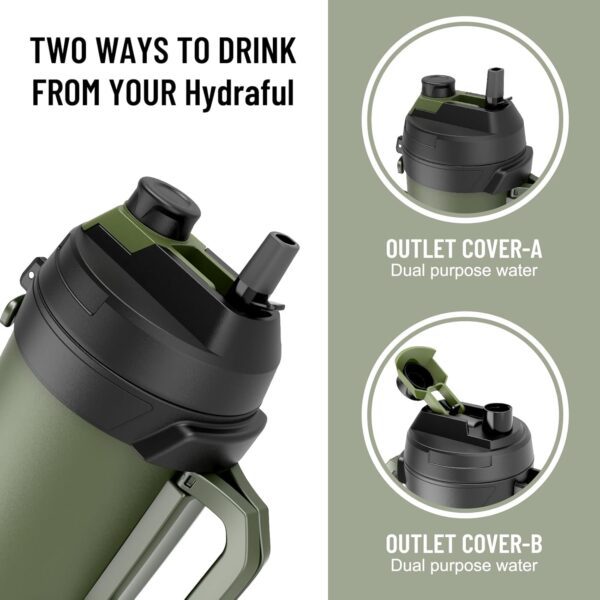 1 gallon water jug, 128 oz Large Insulated Stainless Steel Sports Water Jug, Large Triple Wall Vacuum Insulation Water Bottle-Keeps Cold up to 48 Hrs-Sweat Proof, for Gym, Hiking & Camping - Image 2