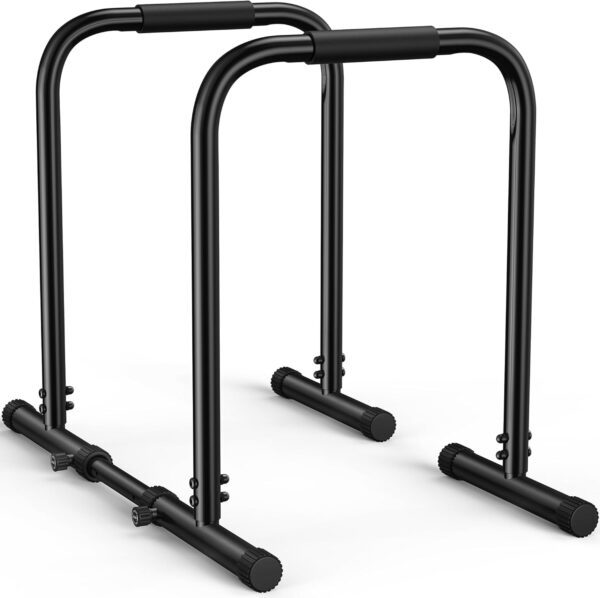 Sportsroyals Dip Bar, Adjustable Parallel Bars for Home Workout, Dip Station with (300/400/1200LBS) Loading Capacity