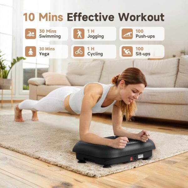 Vibration Plate Exercise Machine - Vibration Plate for Lymphatic Drainage, Whole Body Workout Equipment for Women Men Power Shaping Waver Vibrating Board at Home Gym Fitness Platform - Image 4