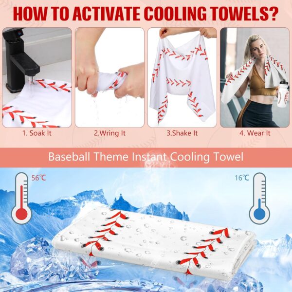 18 Pcs Sport Gifts Set Baseball Softball Soccer Party Favors Baseball Softball Soccer Cooling Towel Reusable Water Bottle and Drawstring Bag for Sports Teams Party Supplies (Baseball) - Image 3