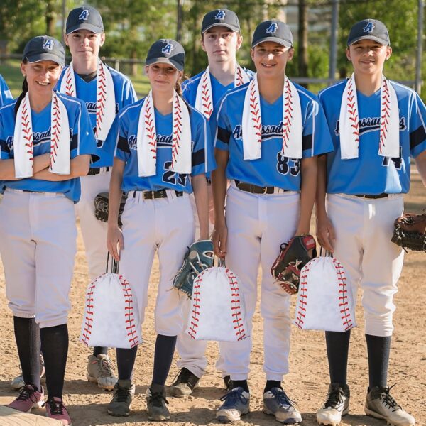 18 Pcs Sport Gifts Set Baseball Softball Soccer Party Favors Baseball Softball Soccer Cooling Towel Reusable Water Bottle and Drawstring Bag for Sports Teams Party Supplies (Baseball) - Image 5