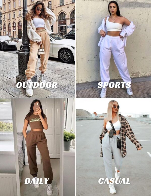 PINSPARK Women's Fleece Lined Sweatpants Winter Joggers Athletic Pants Casual Thick Warm Trousers Pockets - Image 5