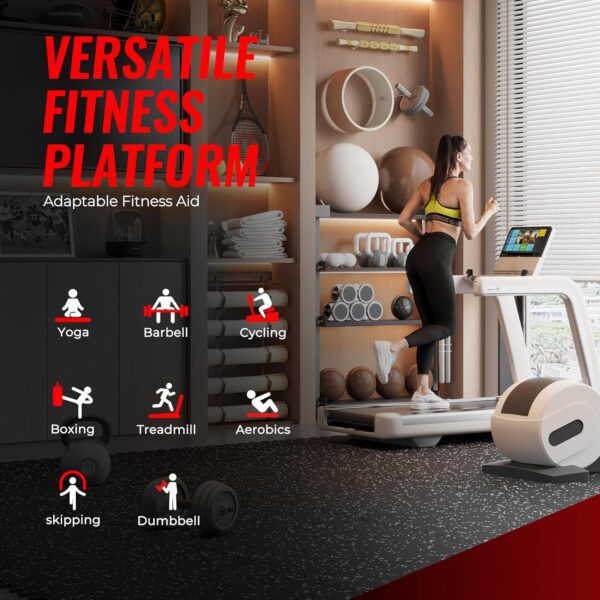 SUPERJARE 0.79'' Extra-Thick Exercise Equipment Mats, 18 Pcs 72 Sq Ft Rubber Top Floor Tiles with High Density EVA Foam, Interlocking Gym Flooring for Home Gym, Workout Mat, Black/Grey - Image 2