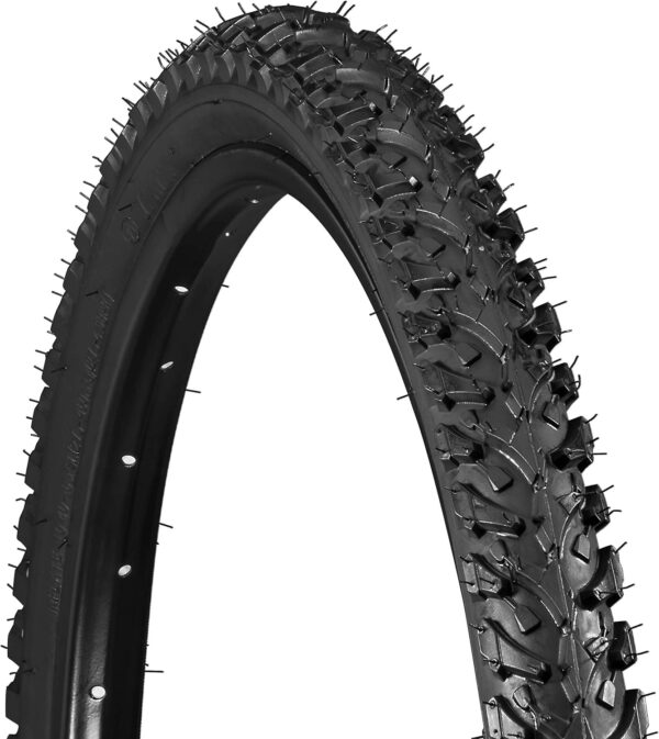 Schwinn Replacement Bike Tire, Folding Mountain Bike Tires, Wide & Blocky Knobs, Puncture Guard, Fits Internal Rim Widths 19mm-29mm, 26" x 1.95" / 24" x 1.95", Bicycle Replacement Parts