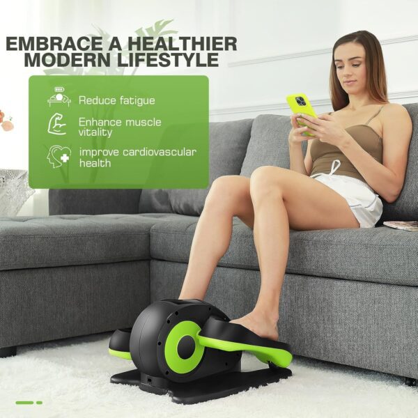 ANCHEER Under Desk Elliptical Machine - Quiet Pedal Exerciser for Seniors, Office & Home, Low-Impact Seated Leg Workout Equipment, Smart LCD Display, Remote Control - Image 2