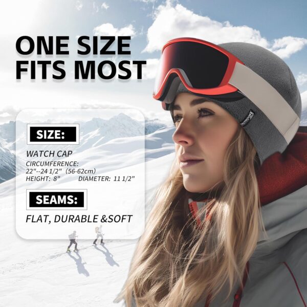 OUTDOOR SHAPING 2 Pack Tactical Fleece Cap Winter Warm Beanie Military Army Watch Cap Gift for Men Women - Image 3
