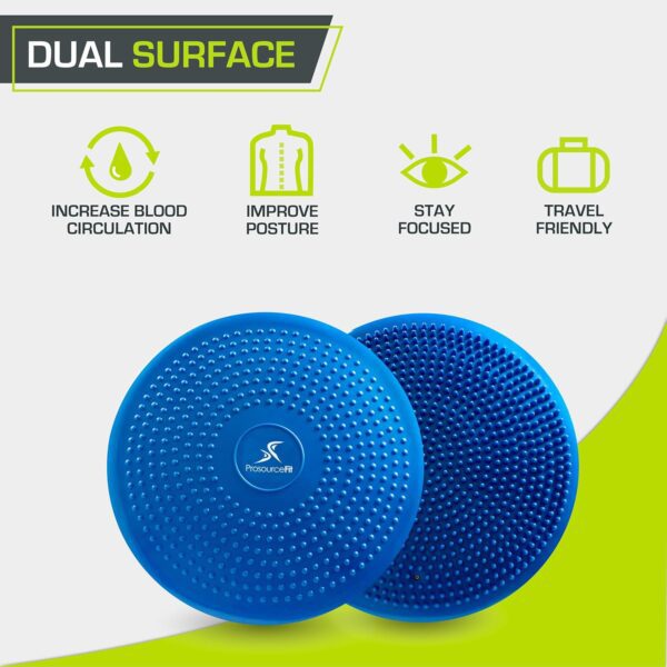 ProsourceFit Core Balance Disc Trainer, 14” Diameter with Pump for Improving Posture, Fitness, Stability - Image 4