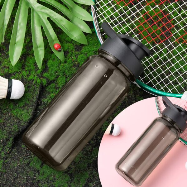 12 Pcs Plastic Sports Bottles 17 oz Reusable Water Bottles Bulk Portable Sports Drink Cups Pack with Handle for Kids Adults School Teams Gym Hike Camping Cycling(Grey) - Image 4