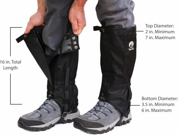 Pike Trail Waterproof Adjustable Leg Gaiters: for Hiking in Mud, Sand, and Snow - Hunting, Mountain Climbing, or Snowshoeing - Image 7