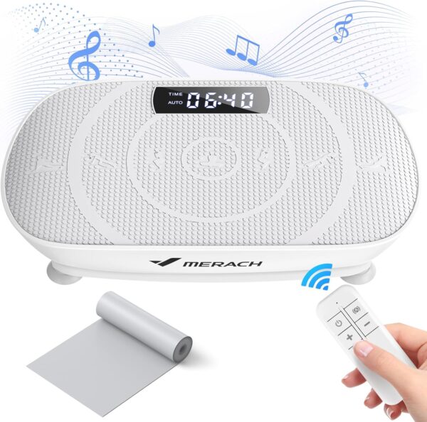 MERACH Vibration Plate Exercise Machine, Whole Body Workout Equipment for Women, Bluetooth and Silicone Pedal, Vibration Plate for Lymphatic Drainage, Vibrate Fitness Platform for Weight Loss