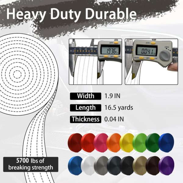Polyester Webbing Strap 16+Colors – 1"&1.5"&1.9" – 16.5 25 33 55 Yards Heavy Duty Webbing Roll, Flat Webbing Strap for Indoor&Outdoor Gear, Climbing, DIY Crafting, Repairing - Image 2