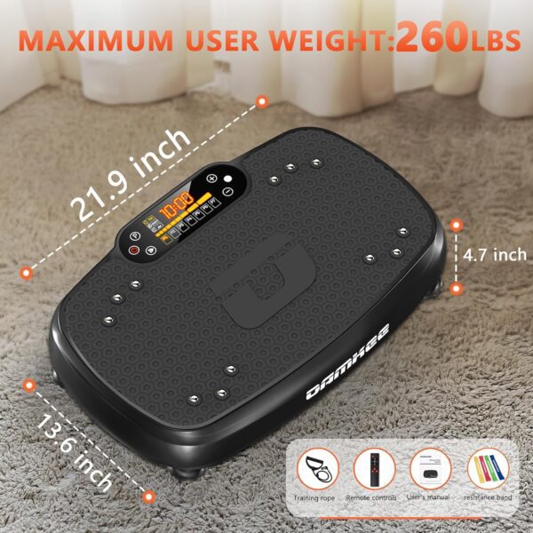 Vibration Plate Exercise Machine DamKee Vibration Plate for Lymphatic Drainage Vibration Plates for Weight Loss Workout Equipment Home Gym Full Body Vibrating Plate - Image 6