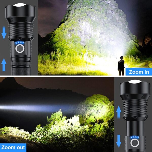Rechargeable Flashlights 990,000 High Lumens - 2 Pack, Super Bright 12 Hours Long Life LED Flashlight with 5 Modes, High Powered Flash Light for Home, Outdoor - Image 4
