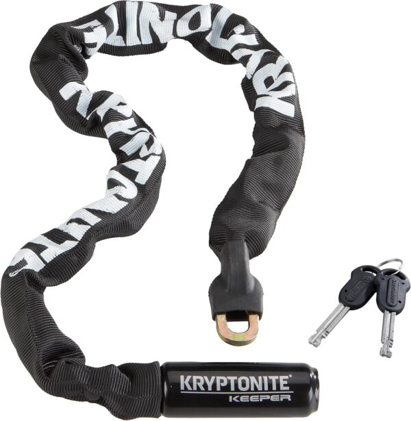 Kryptonite Keeper 785 Bike Chain Lock, 2.8 Feet Long Heavy Duty Anti-Theft Bicycle Chain Lock with Keys for Bike, Motorcycle, Scooter, Bicycle, Door, Gate, Fence