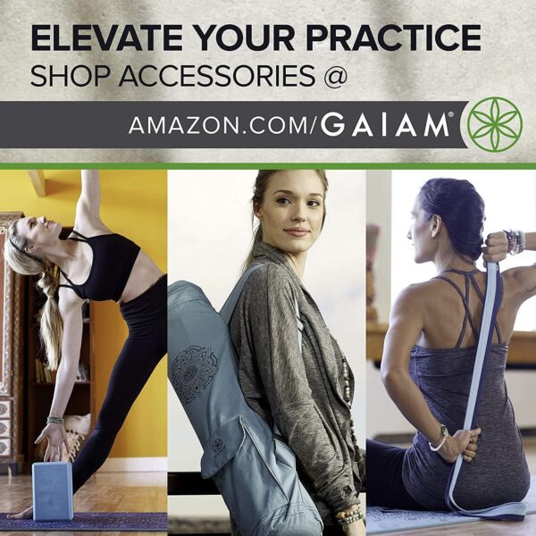 Gaiam Yoga Mat - Premium 5mm Solid Thick Non Slip Exercise & Fitness Mat for All Types of Yoga, Pilates & Floor Workouts (68" x 24" x 5mm) - Image 5