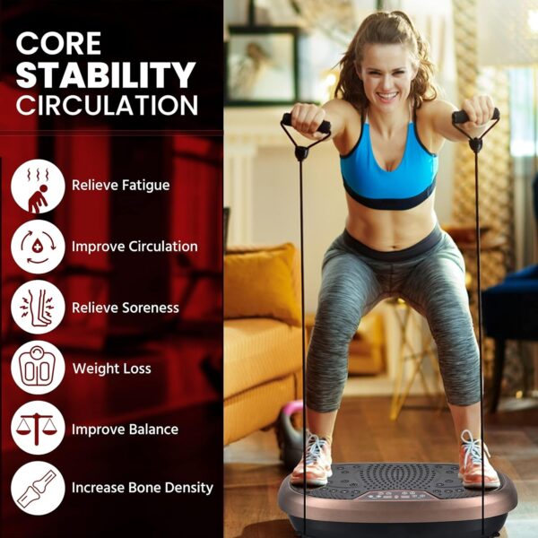 EILISON FitMax 3D XL Vibration Plate Exercise Machine - Whole Body Workout Vibration Platform w/Loop Bands - Lymphatic Drainage Machine for Weight Loss, Shaping, Wellness, Recovery - Image 6