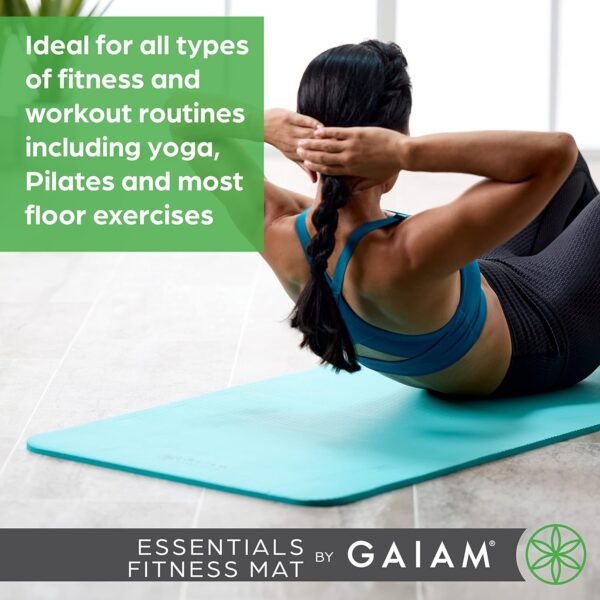 Gaiam Essentials Thick Yoga Mat Fitness & Exercise Mat with Easy-Cinch Yoga Mat Carrier Strap, 72"L x 24"W x 2/5 Inch Thick - Image 7
