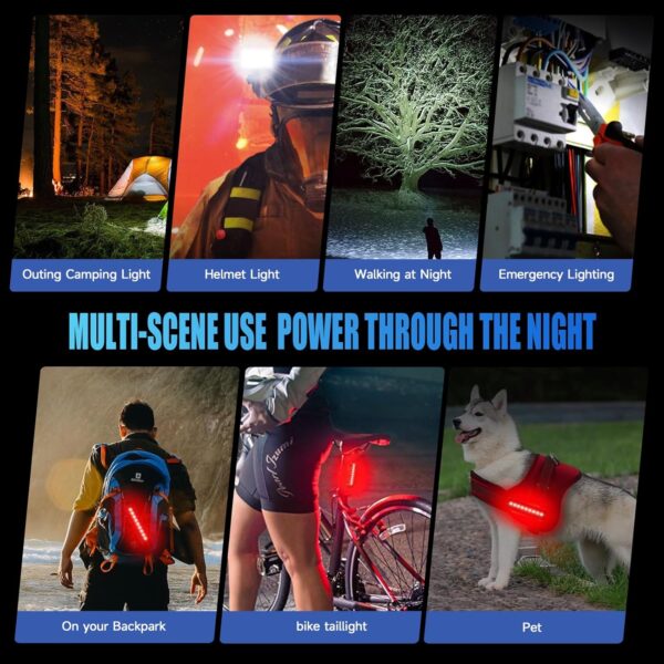 2025 New 6 LED 10000 Lumen Super Bright Bike Lights for Night Riding,360°Rotatable Bike Headlight,Bicycle Light-10 Modes,Runtime 36+ hrs,Upgrade Waterproof USB Rechargeable Bike Light,with Taillight - Image 6