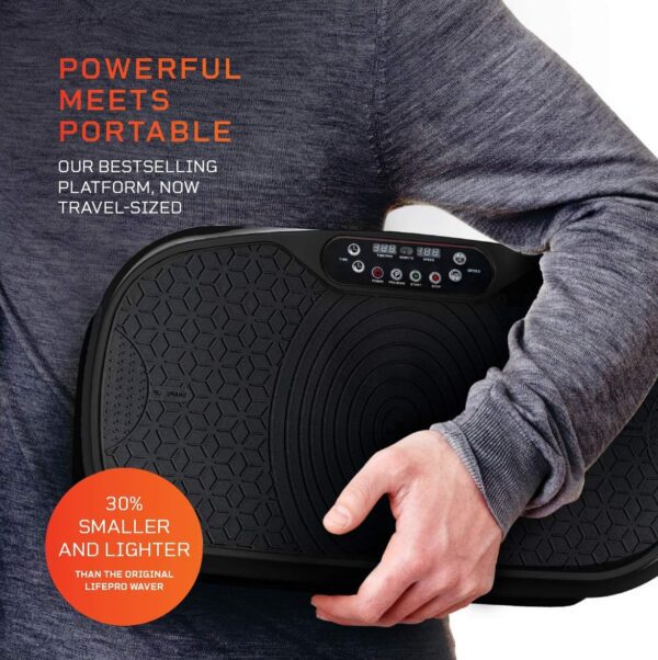 LifePro Waver Mini Vibration Plate Exercise Machine – Portable Full Body Vibration Platform for Home & Travel Workouts, Weight Loss, Toning & Wellness, with 2 Loop Bands & 4 Resistance Bands - Image 3