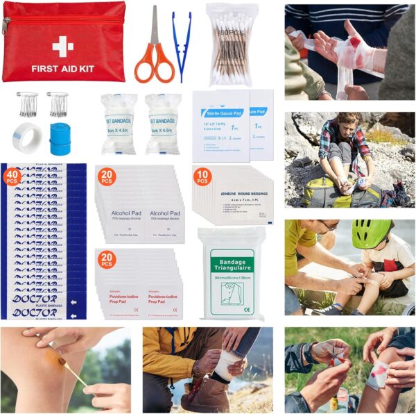 Survival Kit 232 pcs Professional Survival Gear Emergency Tactical First Aid Kit Outdoor Trauma Bag for Men Women Adventure Camping Hiking Hunting - Image 7