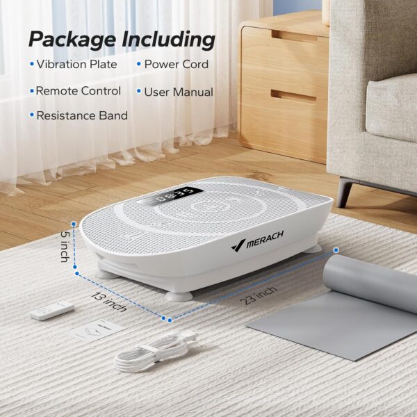 MERACH Vibration Plate Exercise Machine, Whole Body Workout Equipment for Women, Bluetooth and Silicone Pedal, Vibration Plate for Lymphatic Drainage, Vibrate Fitness Platform for Weight Loss - Image 8