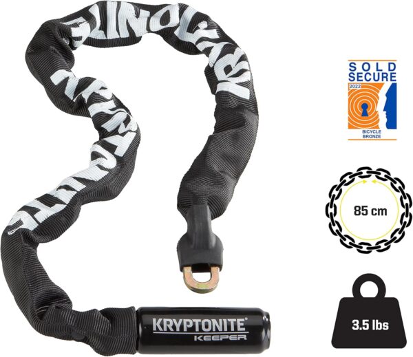 Kryptonite Keeper 785 Bike Chain Lock, 2.8 Feet Long Heavy Duty Anti-Theft Bicycle Chain Lock with Keys for Bike, Motorcycle, Scooter, Bicycle, Door, Gate, Fence - Image 4