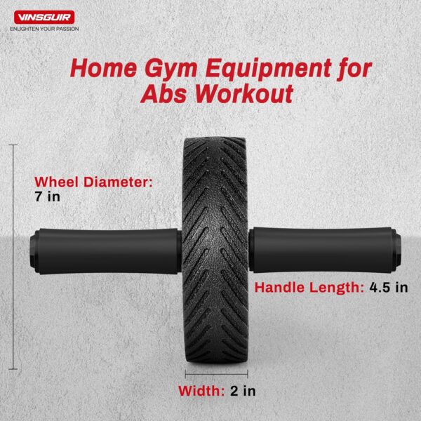 Vinsguir Ab Roller Wheel - Ab Workout Equipment for Difficult Abdominal & Core Strength Training, Home Gym Fitness Equipment, Exercise Wheel for Men Women (Black) - Image 5