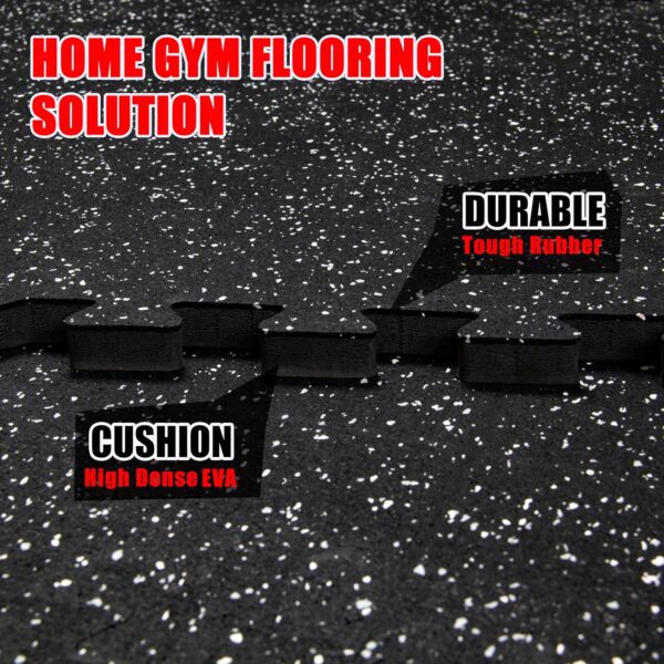 0.6 Inch Thick 72 Sq Ft Rubber Gym Flooring for Home Gym Mat,18 Tiles Interlocking EVA Foam Rubber Flooring Tiles, Heavy Weight Workout Rubber Floor Tile Mat, Puzzle Exercise Equipment Mat 24 x 24 in - Image 6
