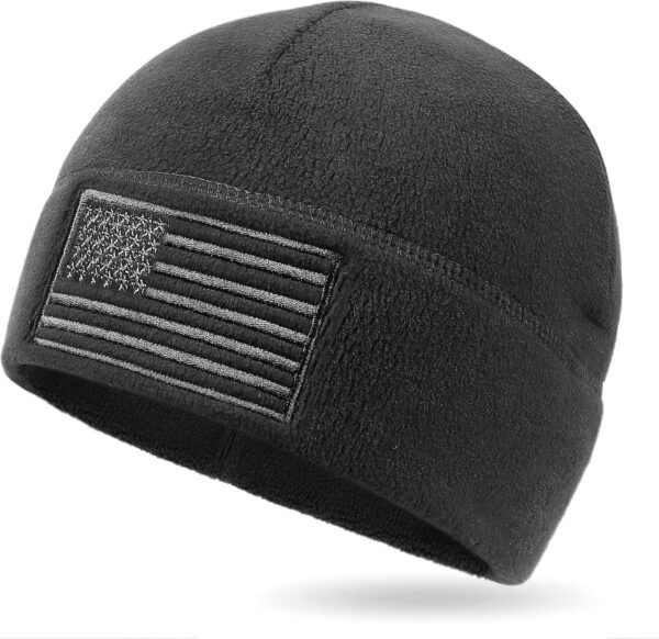 OUTDOOR SHAPING American Flag Fleece Watch Cap, USA Multi-Season Army Military Tactical Beanie, Winter Warm Beanie
