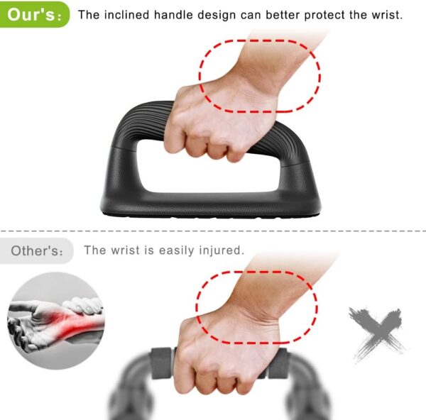 Kipika Push Up Bars, Pushup Stands, Anti-Slip Soft Plastic Push Up Handles, Bottom Anti-Slip Pad, Strength Training Equipment, Perfect for Floor Workout Exercise - Image 4