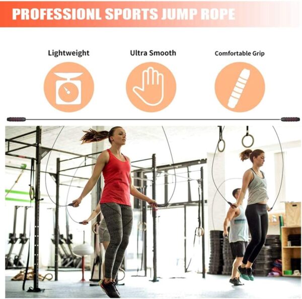 Redify Jump Rope,Jump Ropes for Fitness for Women Men and Kids,Speed Jumping Rope for Workout with Ball Bearings,Adjustable Skipping Rope for Exercise&Slim Body at Home School Gym - Image 6