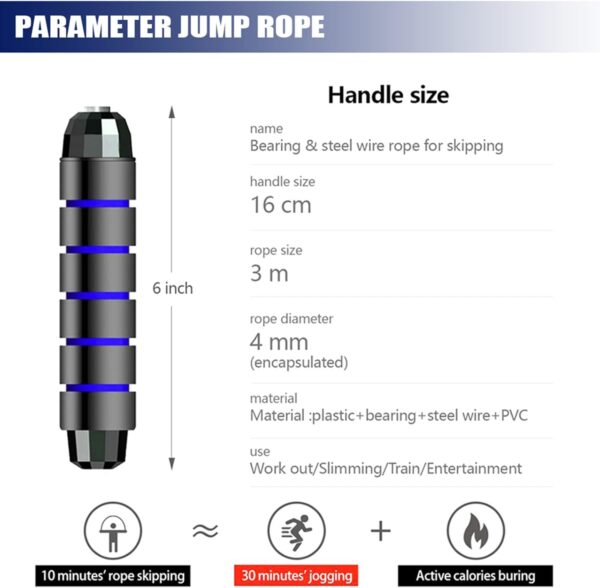 Redify Jump Rope,Jump Ropes for Fitness for Women Men and Kids,Speed Jumping Rope for Workout with Ball Bearings,Adjustable Skipping Rope for Exercise&Slim Body at Home School Gym - Image 4