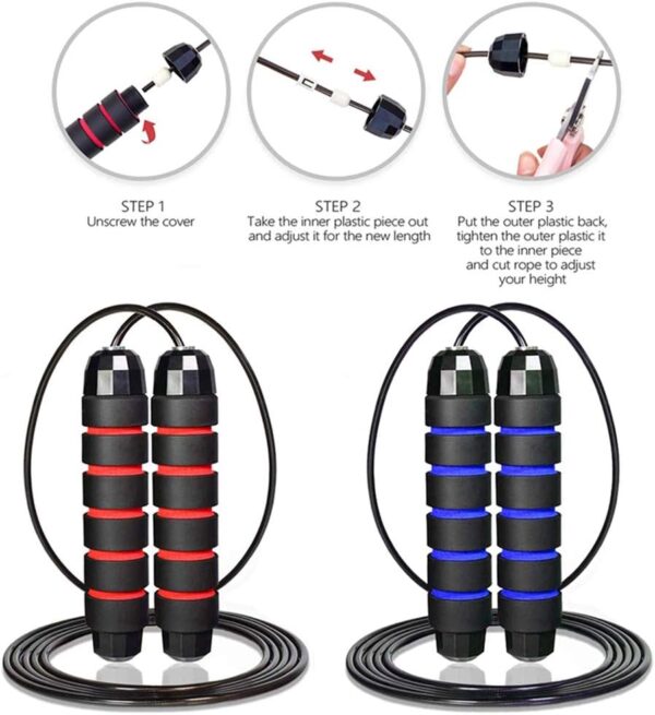 Redify Jump Rope,Jump Ropes for Fitness for Women Men and Kids,Speed Jumping Rope for Workout with Ball Bearings,Adjustable Skipping Rope for Exercise&Slim Body at Home School Gym - Image 5