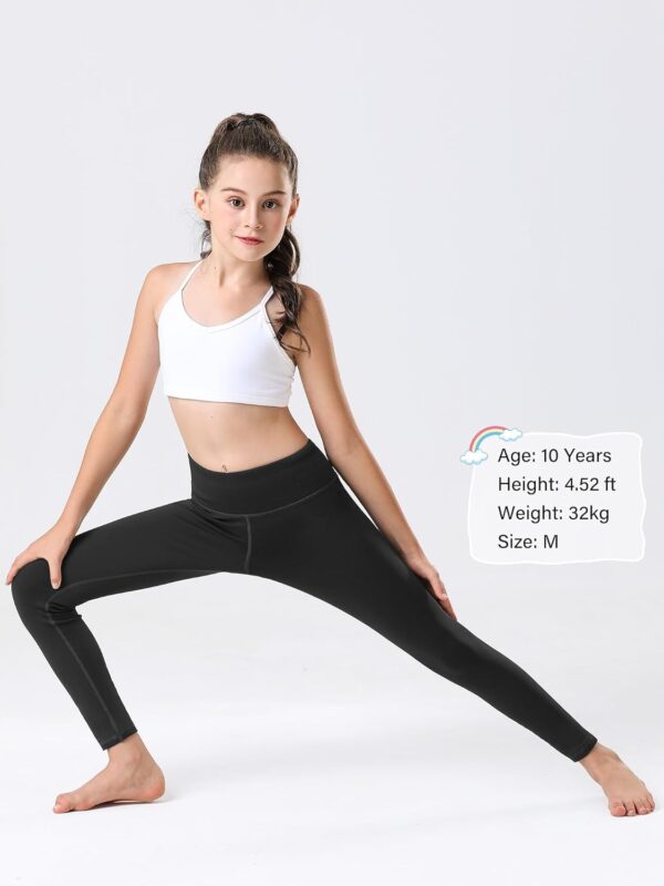 Stelle Girl's Fleece Lined Leggings Youth High Waist Warm Winter Athletic Yoga Pants with Hidden Pocket - Image 7