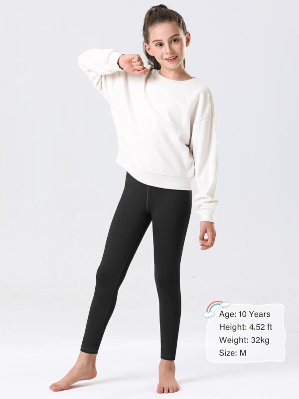 Stelle Girl's Fleece Lined Leggings Youth High Waist Warm Winter Athletic Yoga Pants with Hidden Pocket - Image 6