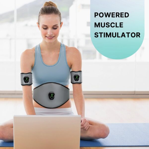NEWPINE Fitness Belt, Powered Muscle Stimulator for Home Use, for Muscle Conditioning Grey - Image 3