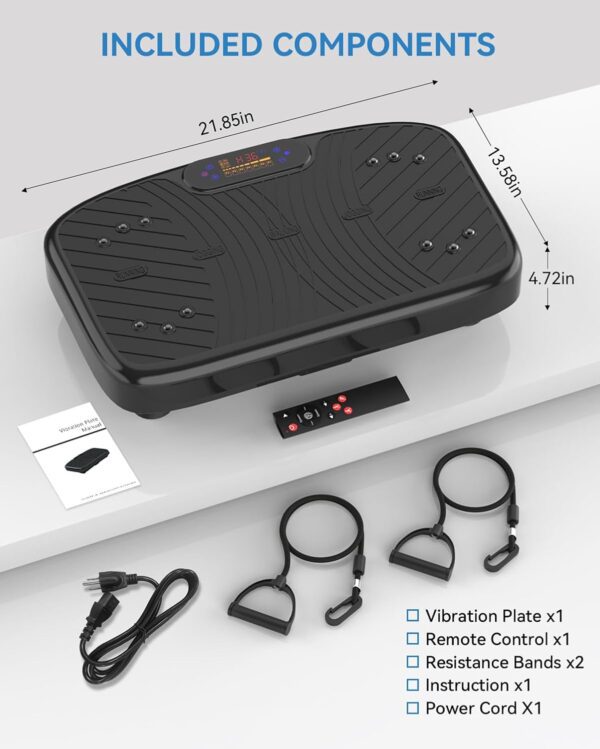 Vibration Plate Exercise Machine, Vibration Plate Platform for Lymphatic Drainage, 200 Adjustable Speeds Power Shaping Vibrating Plate Helps Weight Loss, Shaping, Max Weight 450 Lbs - Image 7