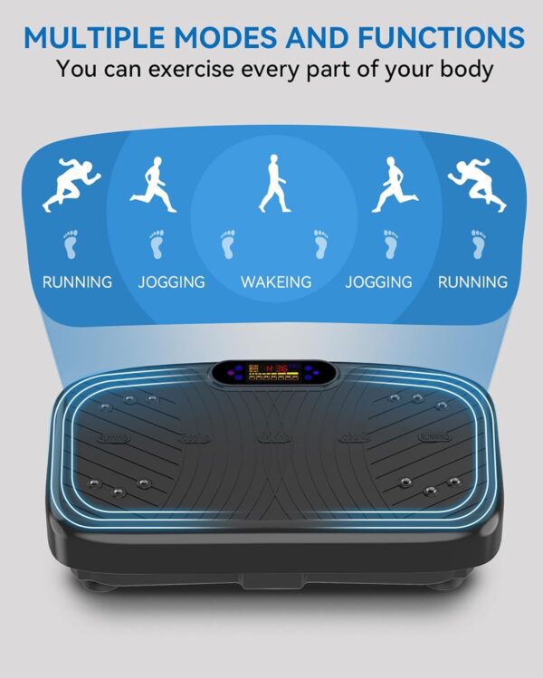 Vibration Plate Exercise Machine, Vibration Plate Platform for Lymphatic Drainage, 200 Adjustable Speeds Power Shaping Vibrating Plate Helps Weight Loss, Shaping, Max Weight 450 Lbs - Image 3