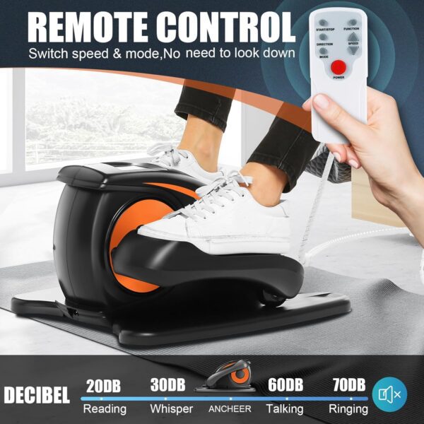 ANCHEER Under Desk Elliptical Machine - Quiet Pedal Exerciser for Seniors, Office & Home, Low-Impact Seated Leg Workout Equipment, Smart LCD Display, Remote Control - Image 4