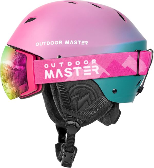 OutdoorMaster Ski Helmet Set,Kelvin Ski Helmet with Ski Goggles PRO - Snowboard Helmet Set for Men, Women & Youth