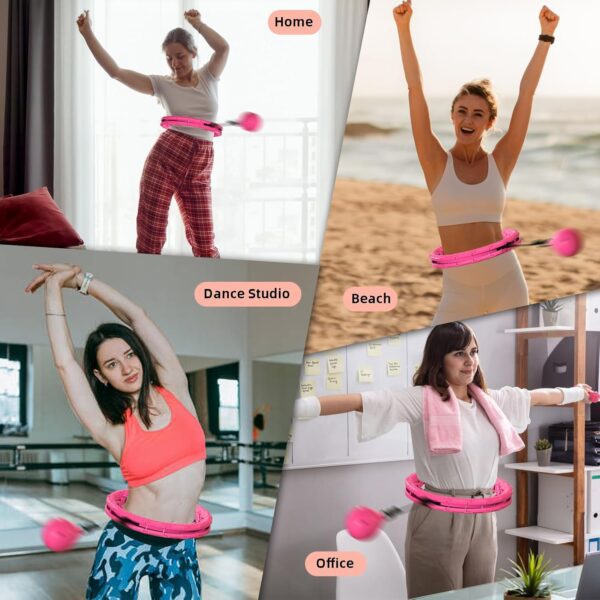 Weighted Hula Infinity Fitness Hoop for Adult Weight Loss, 2 in 1 Smart Fitness Workout Hula Circle Hoops with 28 Detachable Knots, Exercise Fit Hoop Suitable for Women and Beginners - Image 7