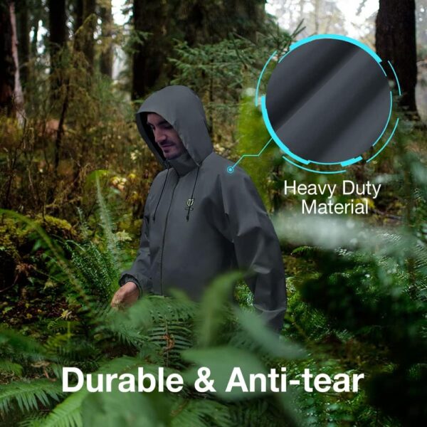 TIDEWE Rain Suit, Waterproof Breathable Lightweight 2 Pieces Rainwear - Image 6